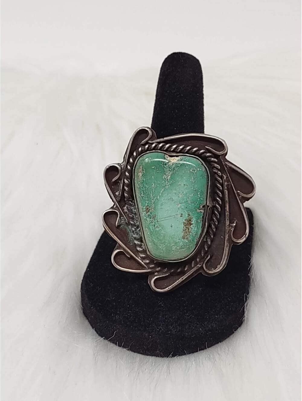 VTG Sterling Silver Turquoise Ring Sz 6.5 Southwestern 16.7g